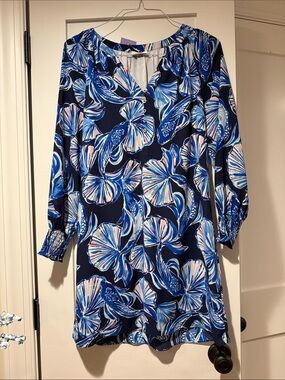 Sandro Paris Navy Blue koi V-Neck dress